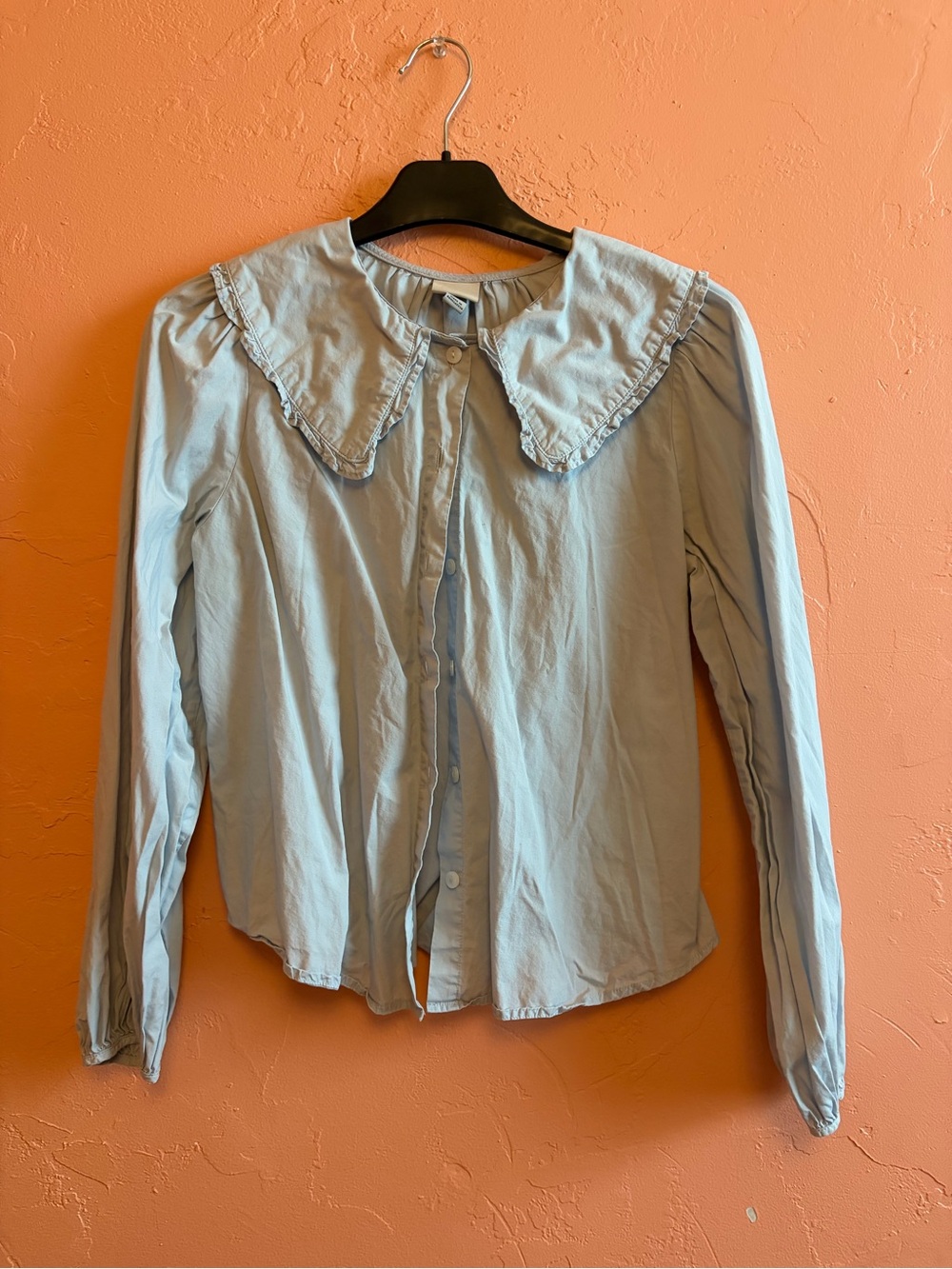 Poplin cotton collared blouse
